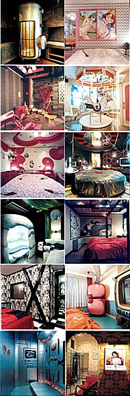 Japanische Love Hotel Zimmervariationen