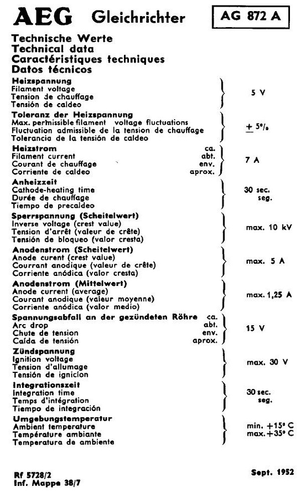 AG872a - Hg-Gleichrichterrhre